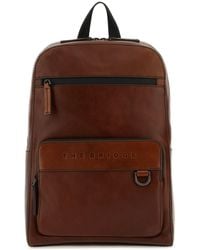 The Bridge - Brown Leather Small Damiano Backpack - Lyst