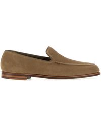 Crockett & Jones - Khaki Suede Salcombre Loafers - Lyst