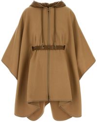 Moncler - Camel Wool Blend Cape - Lyst