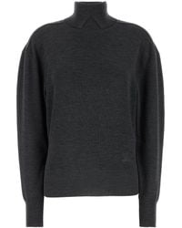 Burberry - Dark Grey Wool Sweater - Lyst