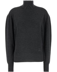 Burberry - Dark Grey Wool Sweater - Lyst