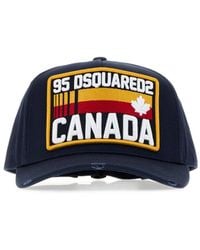 DSquared² - Cappello da baseball D2 in gabardine blu navy - Lyst