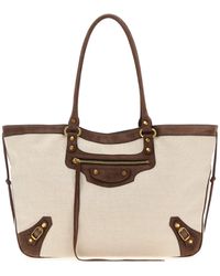 Balenciaga - Sand Canvas Le City Shopping Bag - Lyst