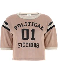 Saint Laurent - Tshirt Corta Political Fictions - Lyst
