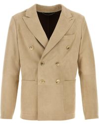 Canali - Sand Suede Blazer - Lyst