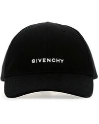 Givenchy - Cappello nero in cotone con logo - Lyst