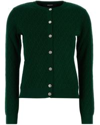 Versace - Knit Sweater Textured V Jacquard Stretch Viscose - Lyst