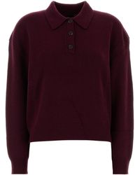 Anine Bing - Burgundy Cashmere Lee Polo Shirt - Lyst