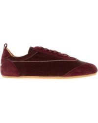 Jil Sander - Tyrian Velvet And Suede Etage Sneakers - Lyst