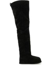 AMINA MUADDI - Suede Heidi Over-The-Knee Boots - Lyst