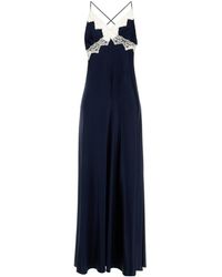Alberta Ferretti - Satin Long Dress - Lyst