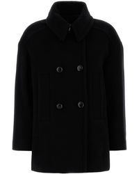 Isabel Marant - Cappotto Fiby in misto lana nera - Lyst