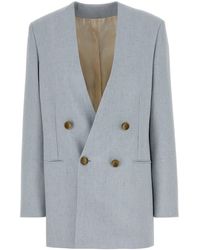 Alberta Ferretti - Melange Light-blue Jersey Blazer - Lyst