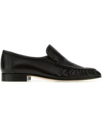 The Row - Black Leather Two Loafers - Lyst