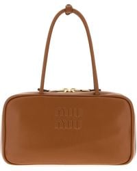 Miu Miu - Borsa a spalla in pelle caramello - Lyst