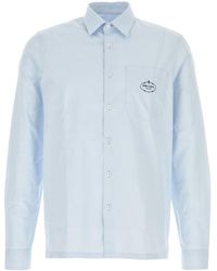 Prada - Camicia in popeline azzurro pastello - Lyst