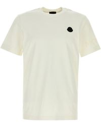Moncler - T-shirt in cotone bianco - Lyst