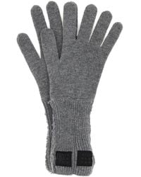 MM6 by Maison Margiela - Grey Wool Blend Gloves - Lyst