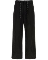 Balenciaga - Black Cotton Wide-leg Pant - Lyst