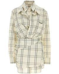 The Attico - Embroidered Cotton Mini Shirt Dress - Lyst