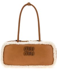 Miu Miu - Borsa a mano Arcadie in pelle cammello - Lyst