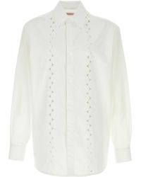 Valentino Garavani - Camicia in popeline bianco - Lyst