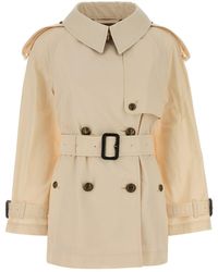 Burberry - Ivory Cotton Fitzrovia Trench Coat - Lyst