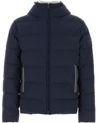 Fay - Navy Blue Stretch Nylon Blend Down Jacket - Lyst