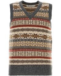 Harley Of Scotland - Embroidered Wool Vest - Lyst
