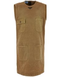Prada - Mini abito in cotone cammello - Lyst
