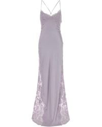 Ermanno Scervino - Lilac Satin Long Dress - Lyst