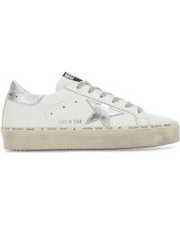 Golden Goose - White Leather Hi Star Sneakers - Lyst