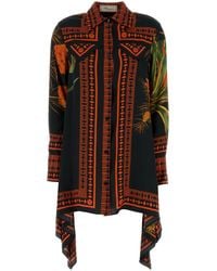 Blumarine - Printed Twill Shirt Dress - Lyst