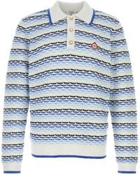 CASABLANCA - Embroidered Cotton Polo Shirt - Lyst
