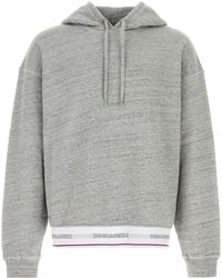 DSquared² - Felpa oversize in cotone grigio melangé - Lyst