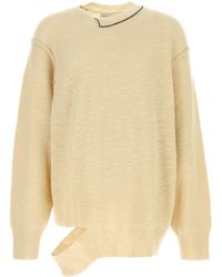 Yohji Yamamoto - Cream Wool Oversize Sweater - Lyst
