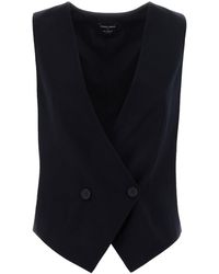GIORGIO ARMANI X ALANUI - Midnight Blue Wool Vest - Lyst