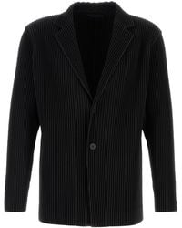 Homme Plissé Issey Miyake - Giacca in poliestere nero - Lyst