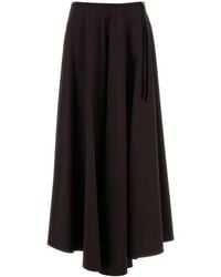 Agnona - Brown Stretch Poplin Skirt - Lyst