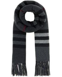 Burberry - Embroidered Cashmere Check Scarf - Lyst