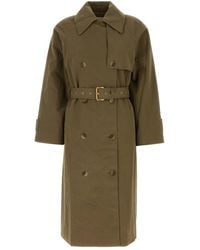 MICHAEL Michael Kors - Army Green Cotton Blend Trench Coat - Lyst
