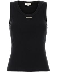 McQueen - Black Stretch Cotton Tank Top - Lyst