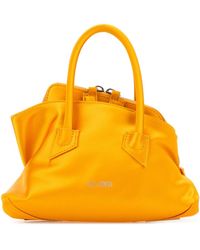 The Attico - Yellow Satin Mini La Passeggiata Handbag - Lyst