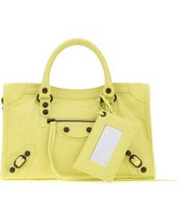 Balenciaga - Fluo Yellow Leather Small Le City Handbag - Lyst