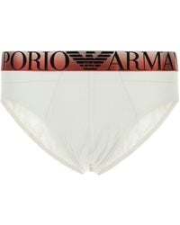 Emporio Armani - Logo Jacquard Triangle Briefs - Lyst