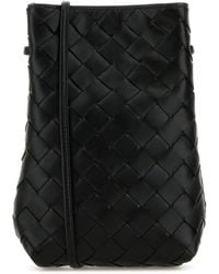 Bottega Veneta - Borsa a tracolla in pelle nera - Lyst
