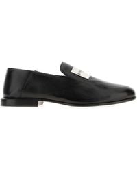 Givenchy - Black Leather Label Loafers - Lyst