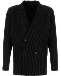 Homme Plissé Issey Miyake - Giacca in poliestere nero - Lyst