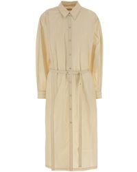 Lemaire - Abito chemisier in cotone crema - Lyst