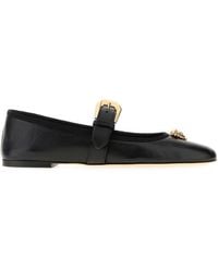 Versace - Nappa Leather Ballerinas - Lyst